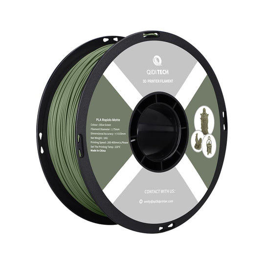 QIDI Olive Green PLA Rapido Matte Filament Spool