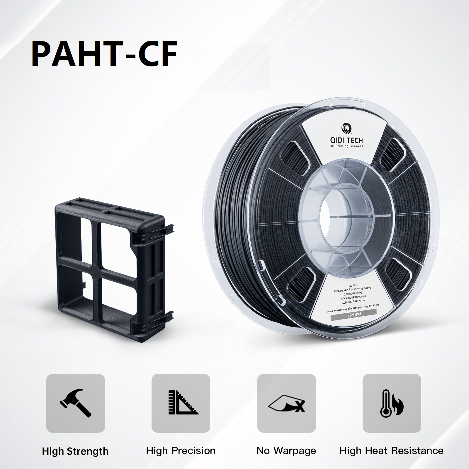 Qidi PAHT-CF Carbon Fiber Filament (PPA-CF)