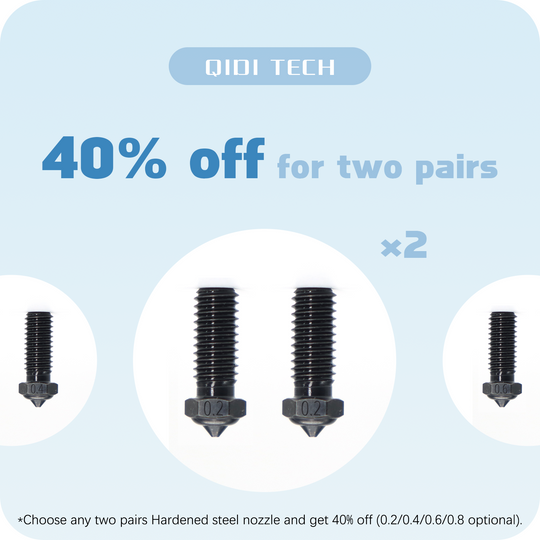 Q1-Pro/X-Max 3/X-Plus 3/X-Smart 3 Hardened steel nozzle (2pcs)